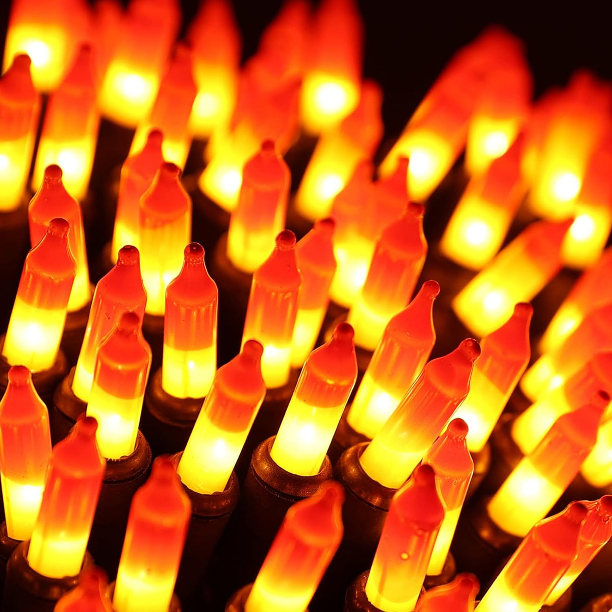 ODEETRONIC Candy Corn Halloween String Lights, 21.63 ft 100 ct Incandescent