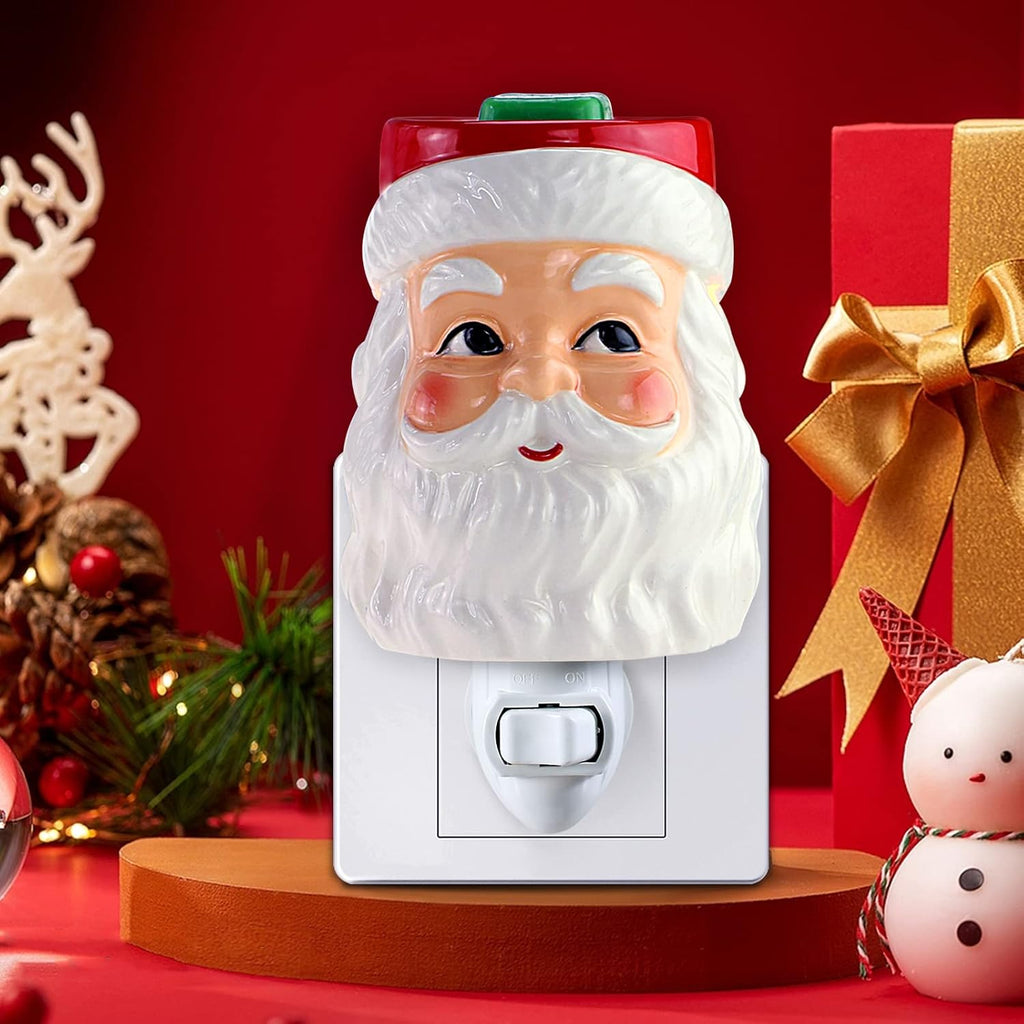 STAR MOON Christmas Wax Melt Warmer, Santa Claus Plug in Wax Warmer, Scentsy Warmer for Fragrance Oil, Night Light Wax Burner Decoration with Two Bulbs