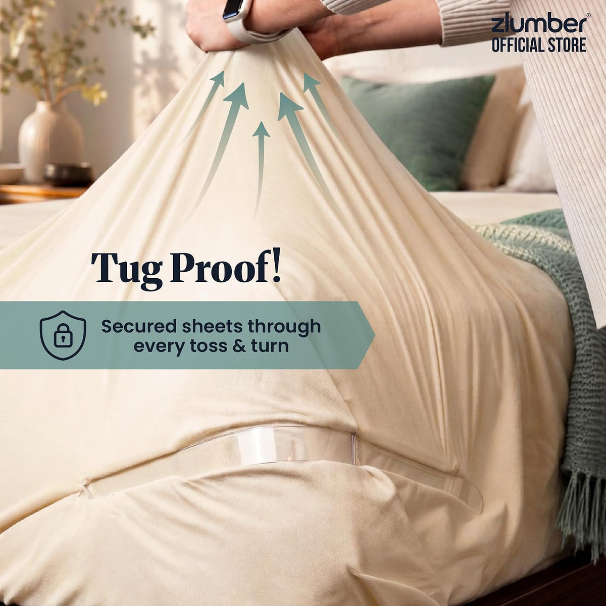 ZlumberLock US Patented Bed Sheet Holders for Corners, 4-Pack