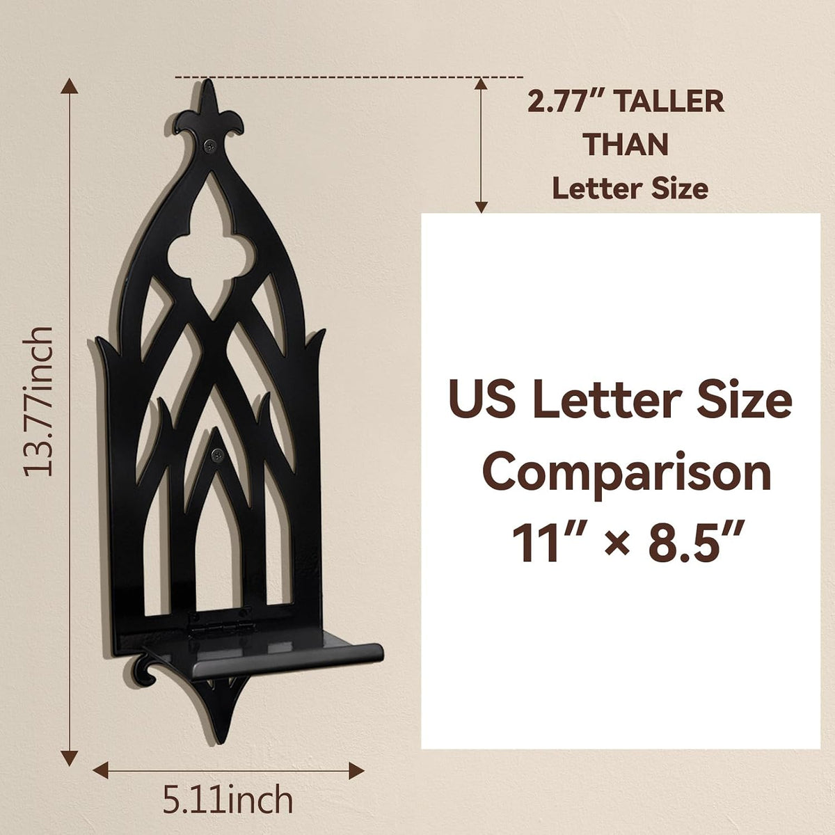 Wall Candle Sconces Set of 2, Victorian Gothic Metal Candle Holders for Pillar, Tealight, and LED Candles, Decorative Wall Decor for Living Room Dining Room (Black)