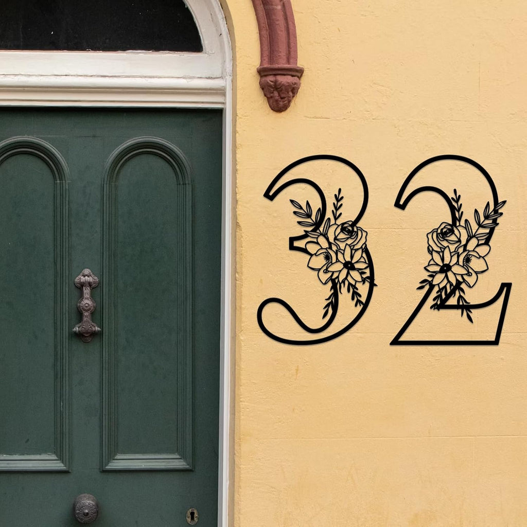 12 Inch House Numbers Metal Wall Decor, Floating House Numbers