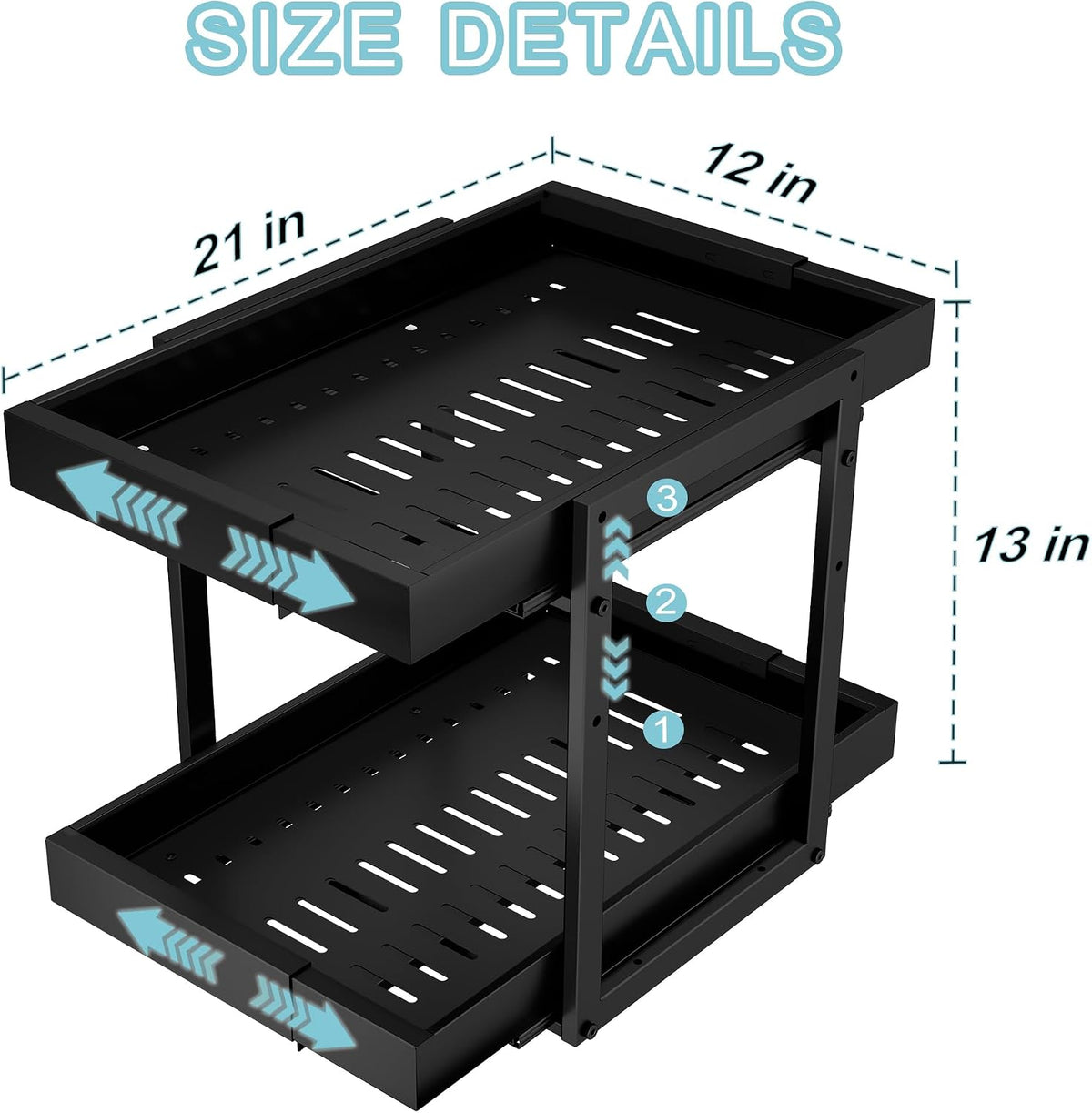 Golener 2-Tier Expandable Pull Out Cabinet Organizer, Cabinet Drawers, 21"D