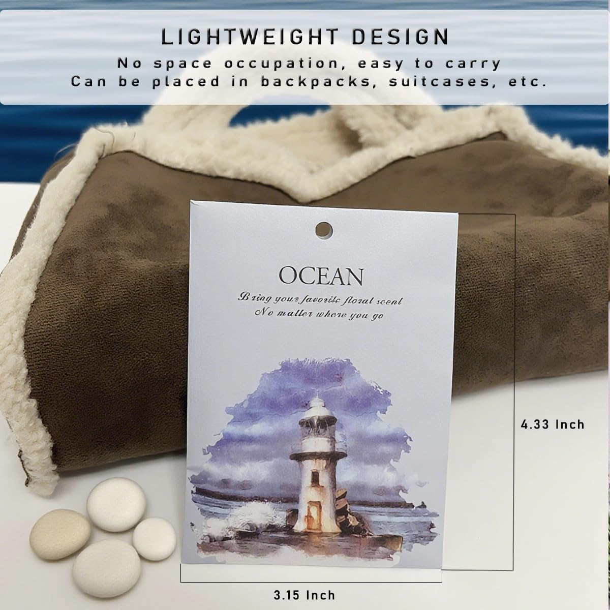 Ocean Scented Sachet Bags - 12 Pack Home & Car Freshener, Odor Eliminator for Closets, Rooms, Drawers, Wardrobes, Toilets, Long - Lasting 360 - Day Fragrance