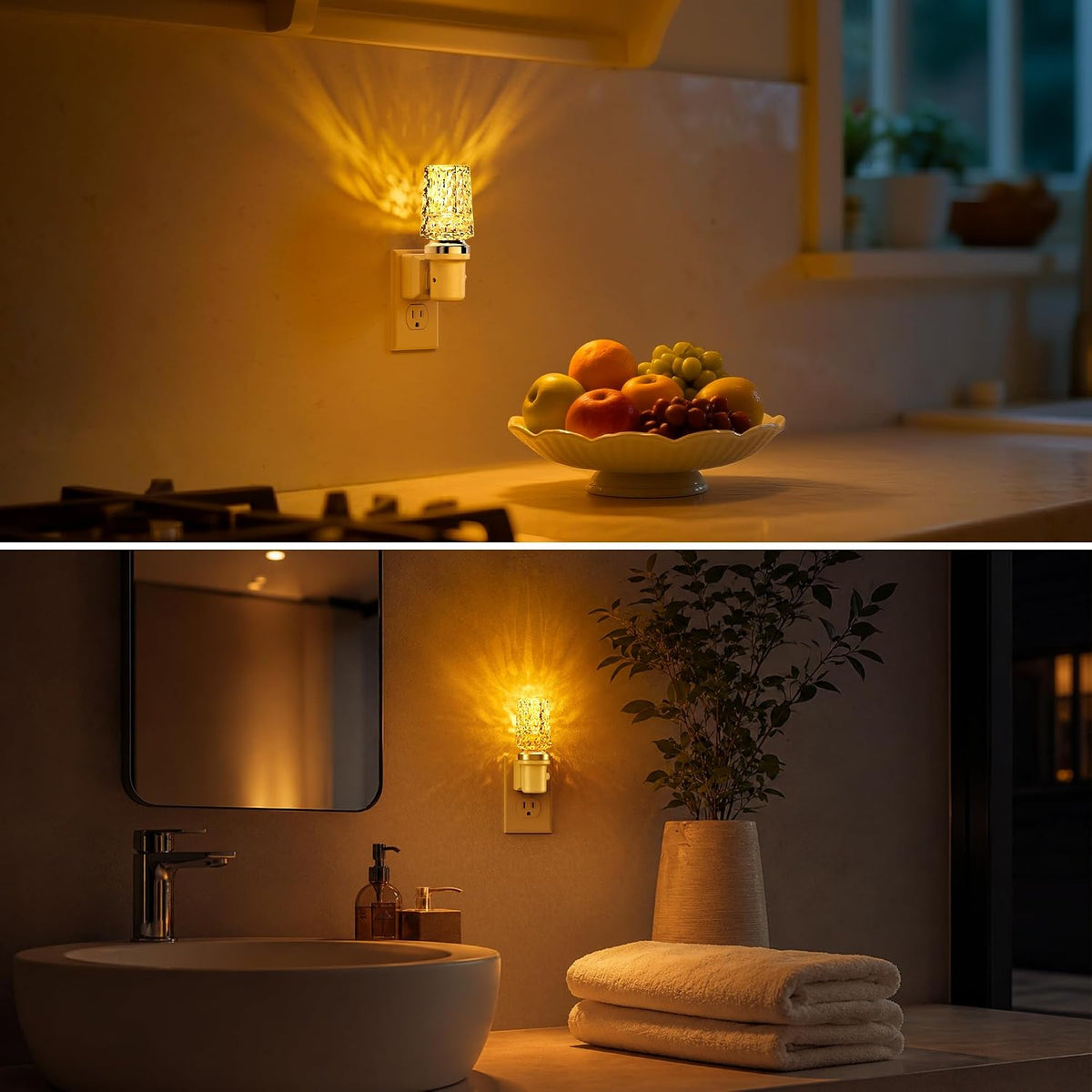 L LOHAS LED Amber Night Light,Yellow Nightlight,Dimmable 100LM,Light Sensor