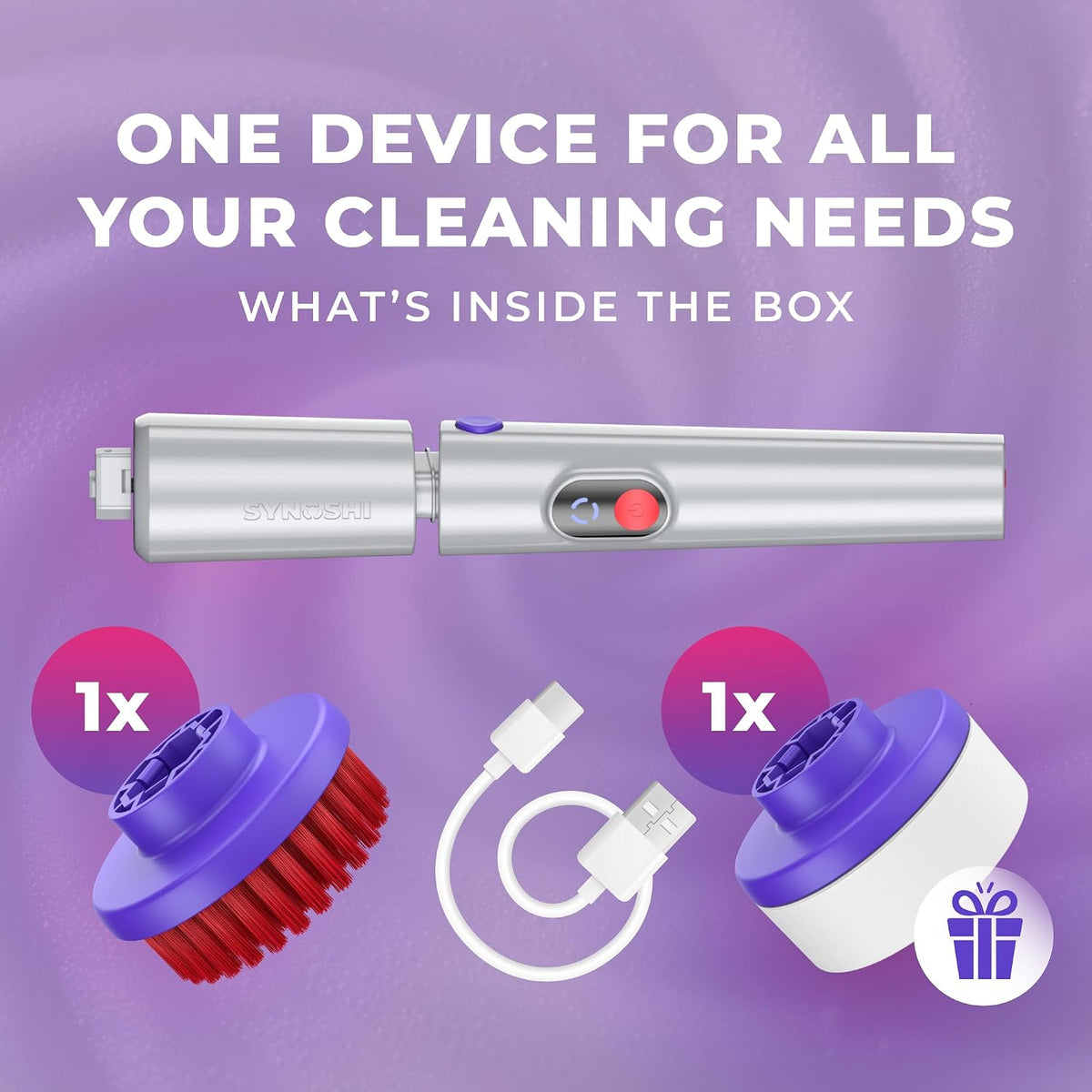 SYNOSHI PRO Electric Spin Scrubber Cordless Cleaning Bathroom Scrubber