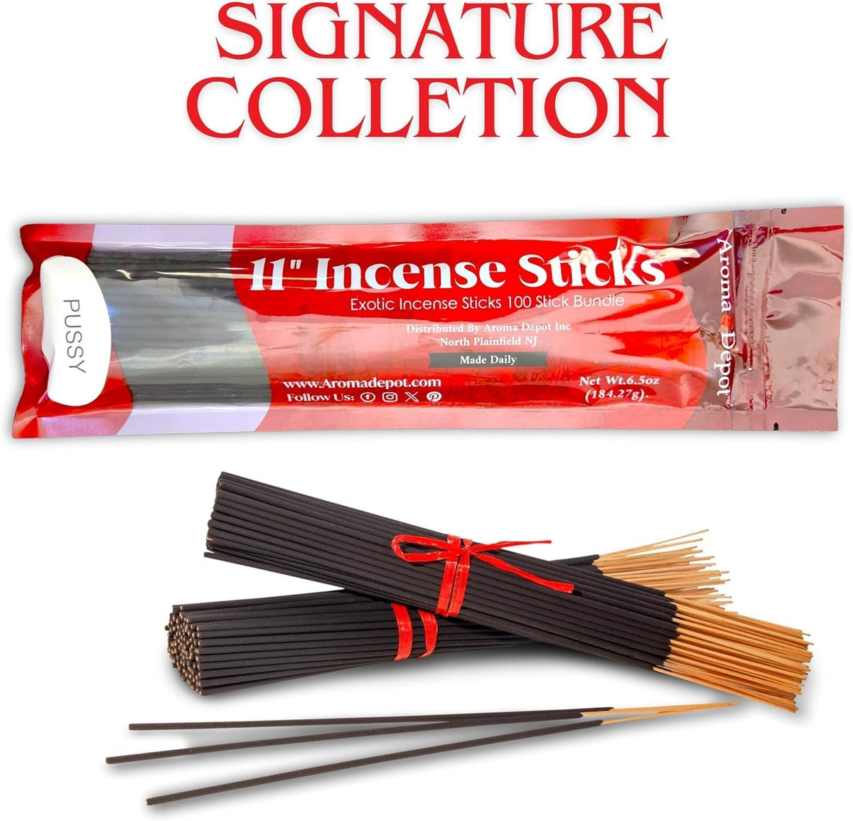 Desire Type Most Exotic 11'' Incense Sticks. Approx. 85 to 100 Sticks Per Bundle, Each Natural Stick Burns for 45 mins to 1 Hour Each Long Lasting Guarantee 100% Pure