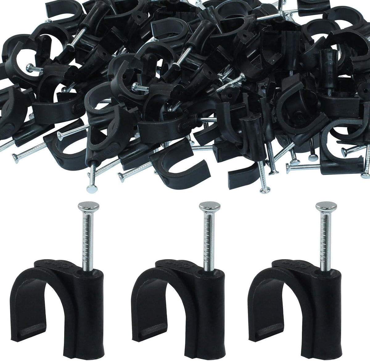 Waziaqoc 100 Pack 16mm Nail in Cable Clips