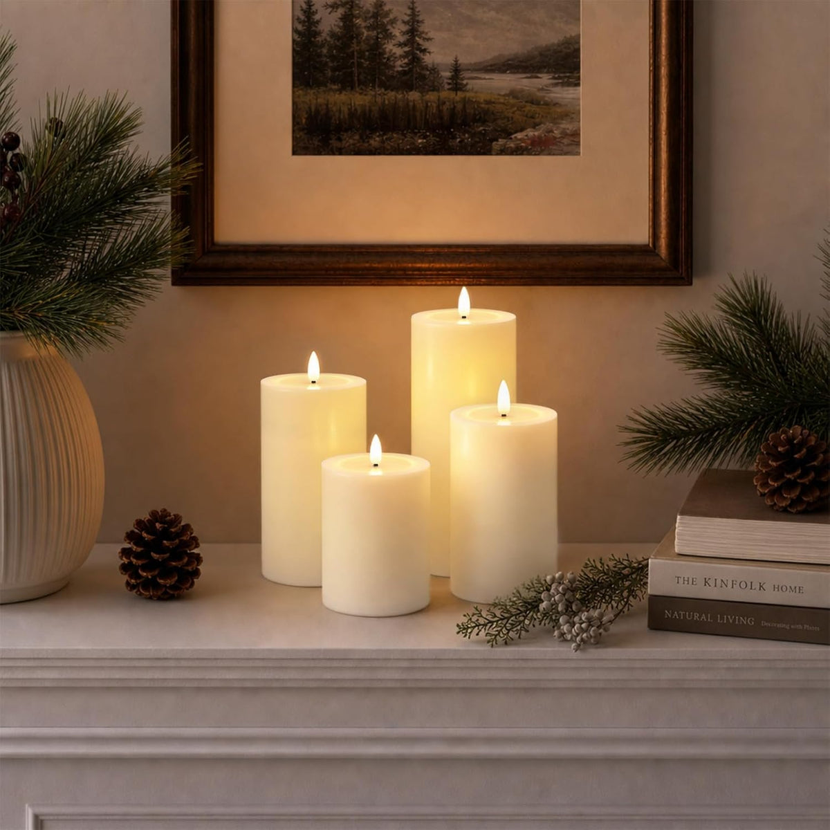 4pcs Flameless Candles with Remote and Timer, Battery Operated Fake Candles