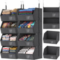 2 Pack 4-Tier Hanging Closet Organizer, Detachable Hanging Storage Shelves with Reinforced Side Panels, Hanging Closet Organizer for Clothes, Sweaters, Towels, Socks & Accessories,(Dark Gray-2Pack)