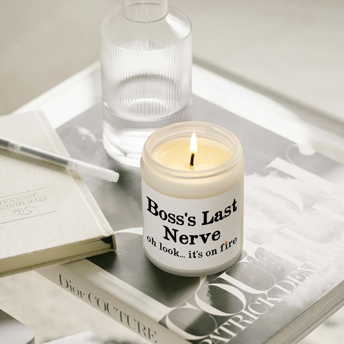 Funny Boss Gifts for Women Men- Handmade Lavender Soy Wax Candle