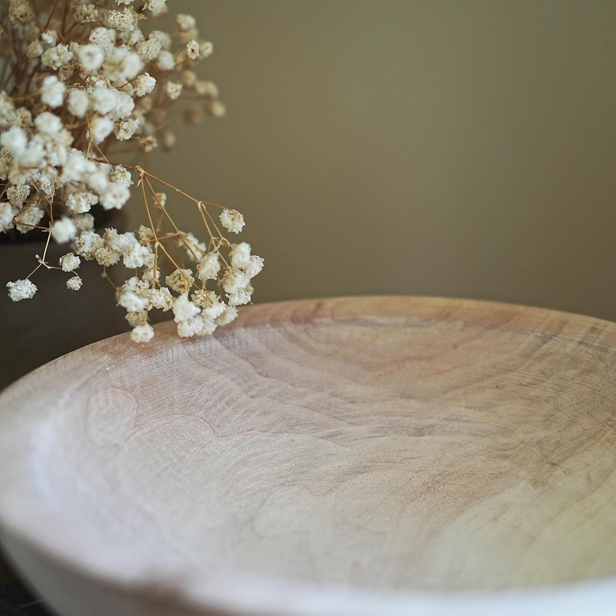 Wooden Decorative Bowl, Farmhouse Centerpiece (Natural)