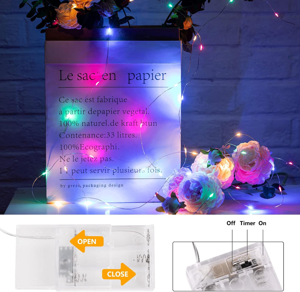 Fairy Lights Battery Operated, 5 Pack 7 FT 20 LED String Lights,Multicolor