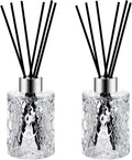 Norme 2 Pack Empty Reed Diffuser Bottles with Caps Rattan Sticks, Silver