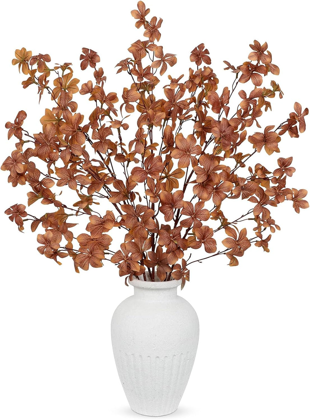 33.5" Long Artificial Fall Leaves Stems for Table Centerpieces, 5 Pcs Faux Fall Stems and Branches for Vase Filler, Falls Greenery Stems for Farmhouse Autumn Harvest Thanksgiving Decor, Deep Brown