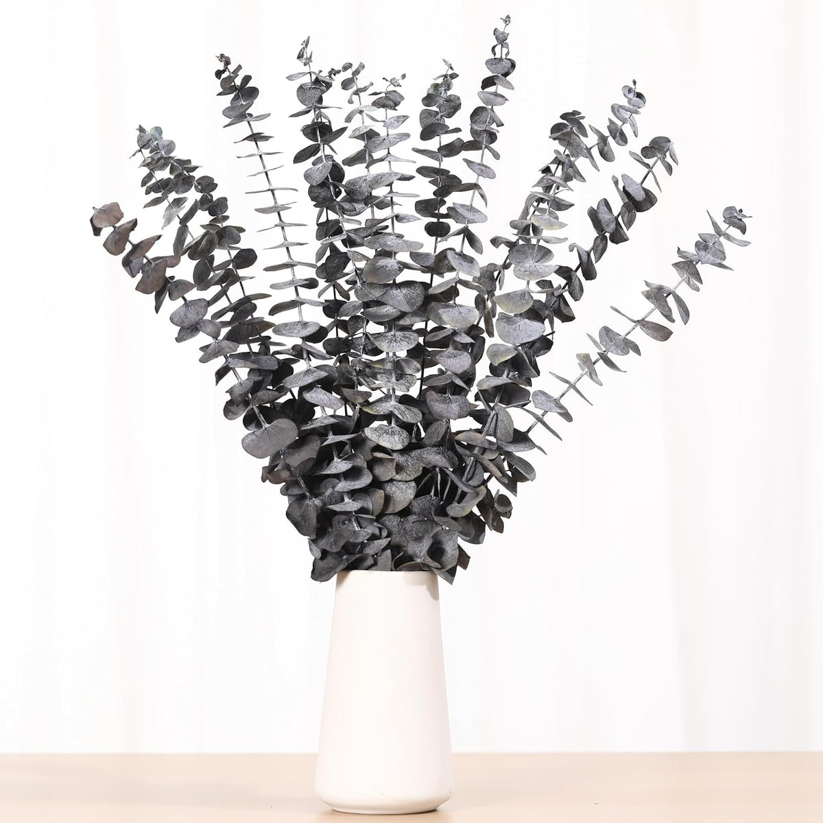 16 Pcs Dried Eucalyptus Stems, Preserved Black Plants for Shower Hanging