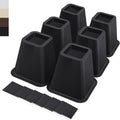 ANNKUT 6 Inch Heavy Duty Bed Risers, Furniture Risers for Desk, Chair, Table or Sofa, Couch Lift Risers, Supports up to 2200 lbs per Leg(6 Pack Black)