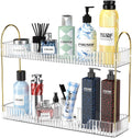 GTI Narrow Bathroom Organizers and Storage, 2 Tier Rectangle Makeup Counter Organizer, Perfume Cosmetics Skincare Vanity Organizers, Dresser Countertop Organizer for Women (Clear)