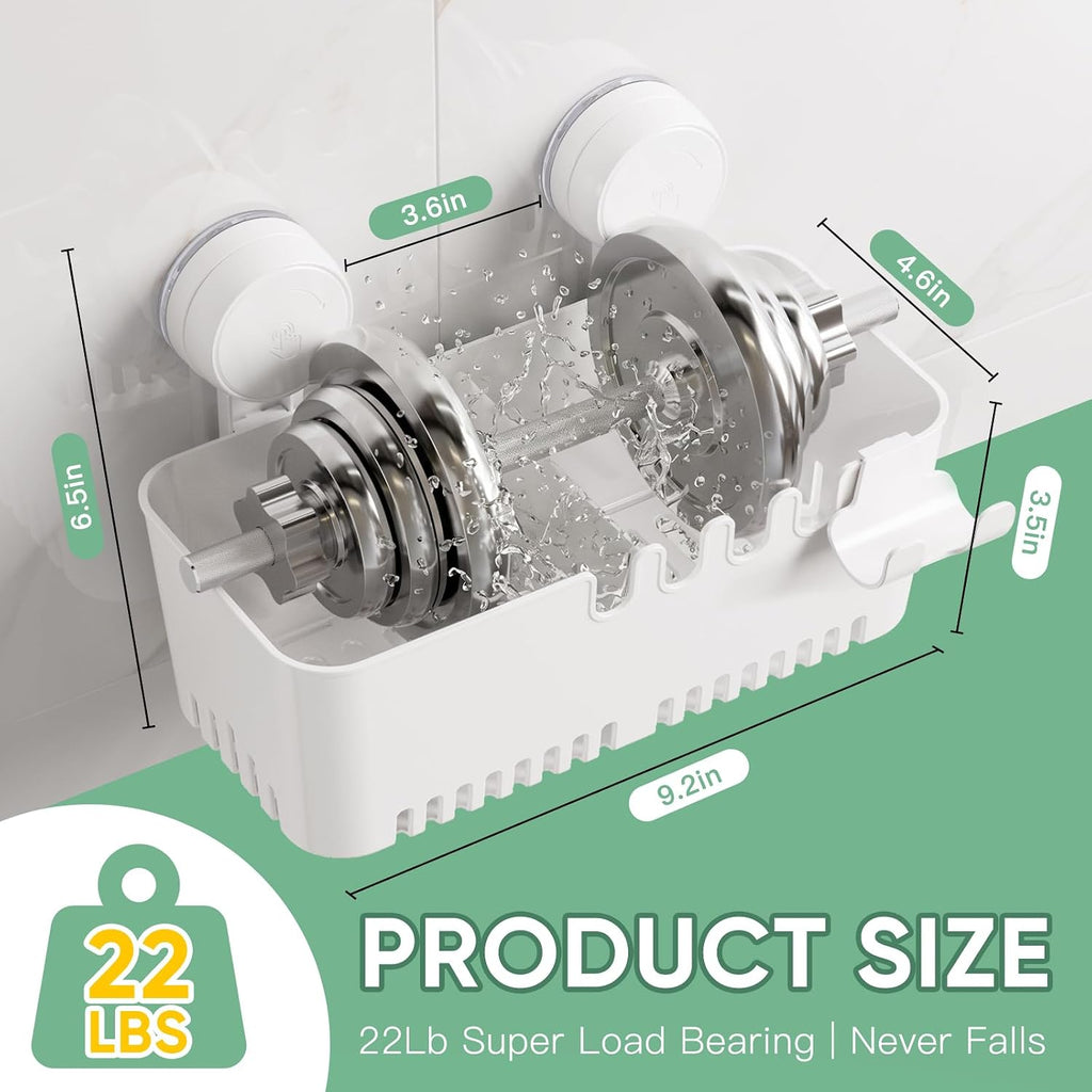 LUXEAR Shower Caddy Suction Cup NO-Drilling Removable Shower Shelf