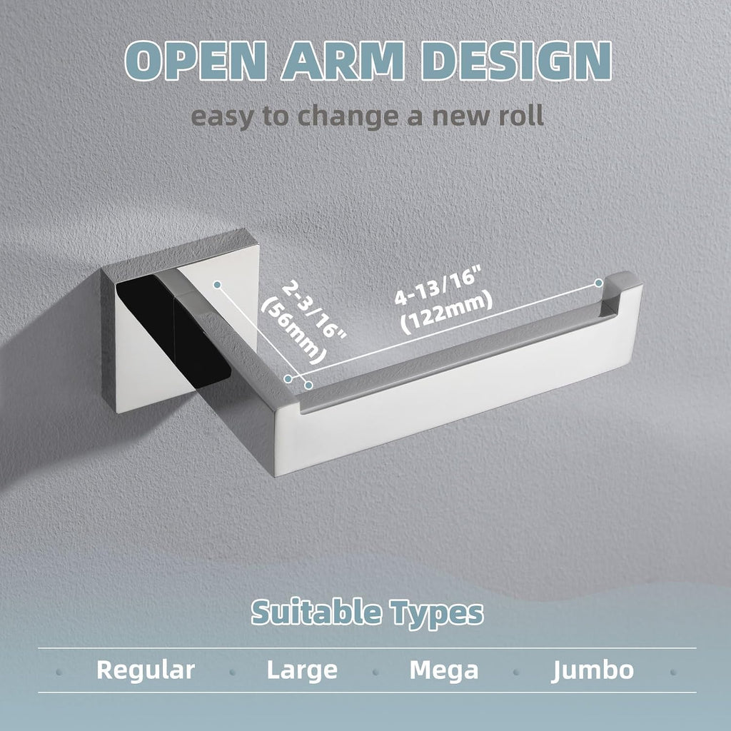 Angle Simple Bathroom Hardware Set 4-Piece, Polished Chrome