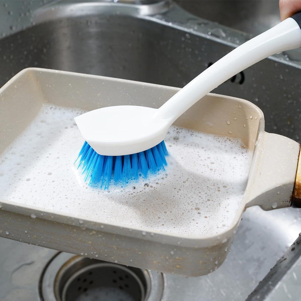 MOSOLAN Dish Brush Set of 3 with Bottle Brush, Dish Scrub Brush, Flat Head