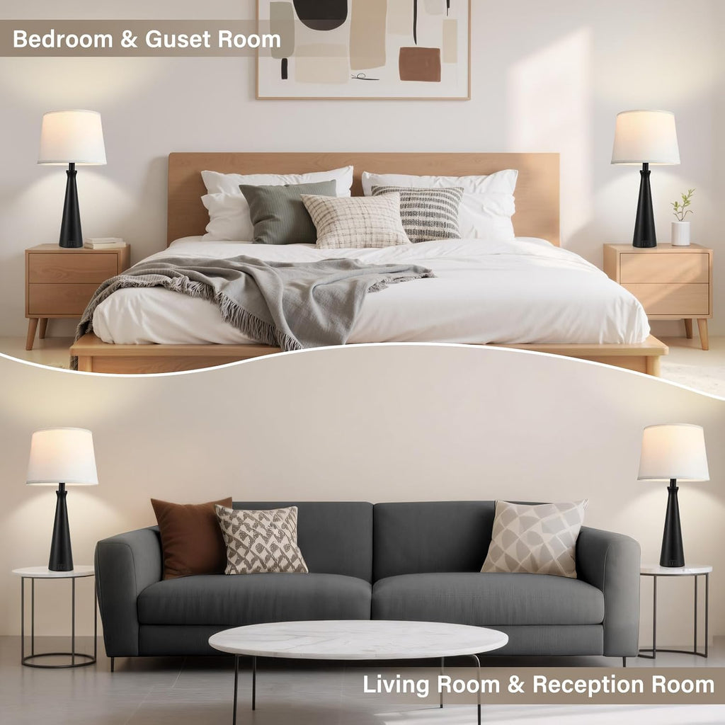 Modern Touch Lamp for Nightstand, 3 Way Dimmable Bedroom Lamp(Single)