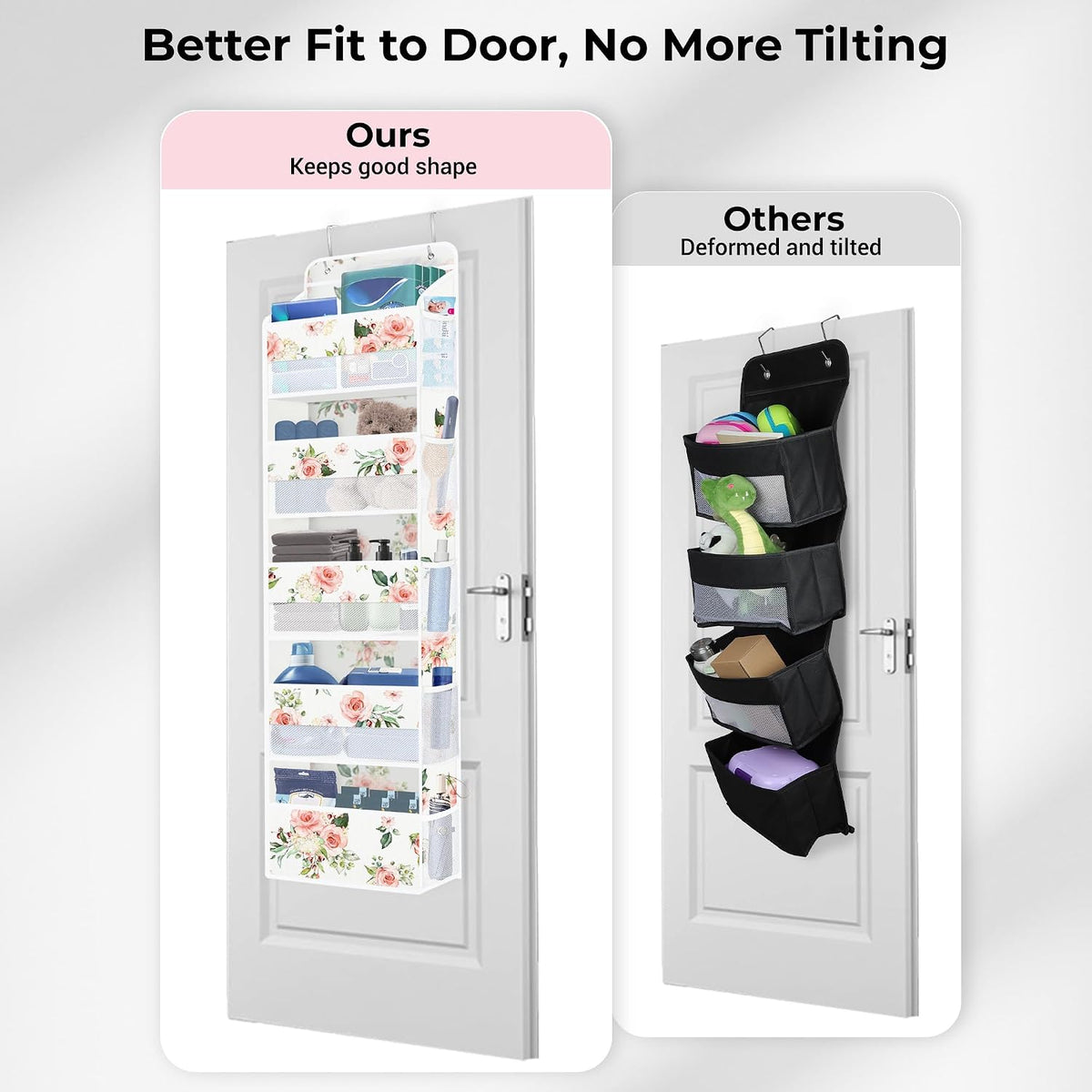 Clastyle Over the Door Organizer Diaper Toy Nursery Hanging Shelf, Rose