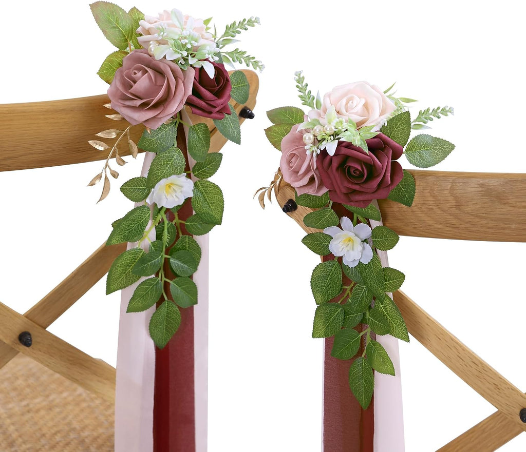 10 Burgundy Wedding Aisle Decorations