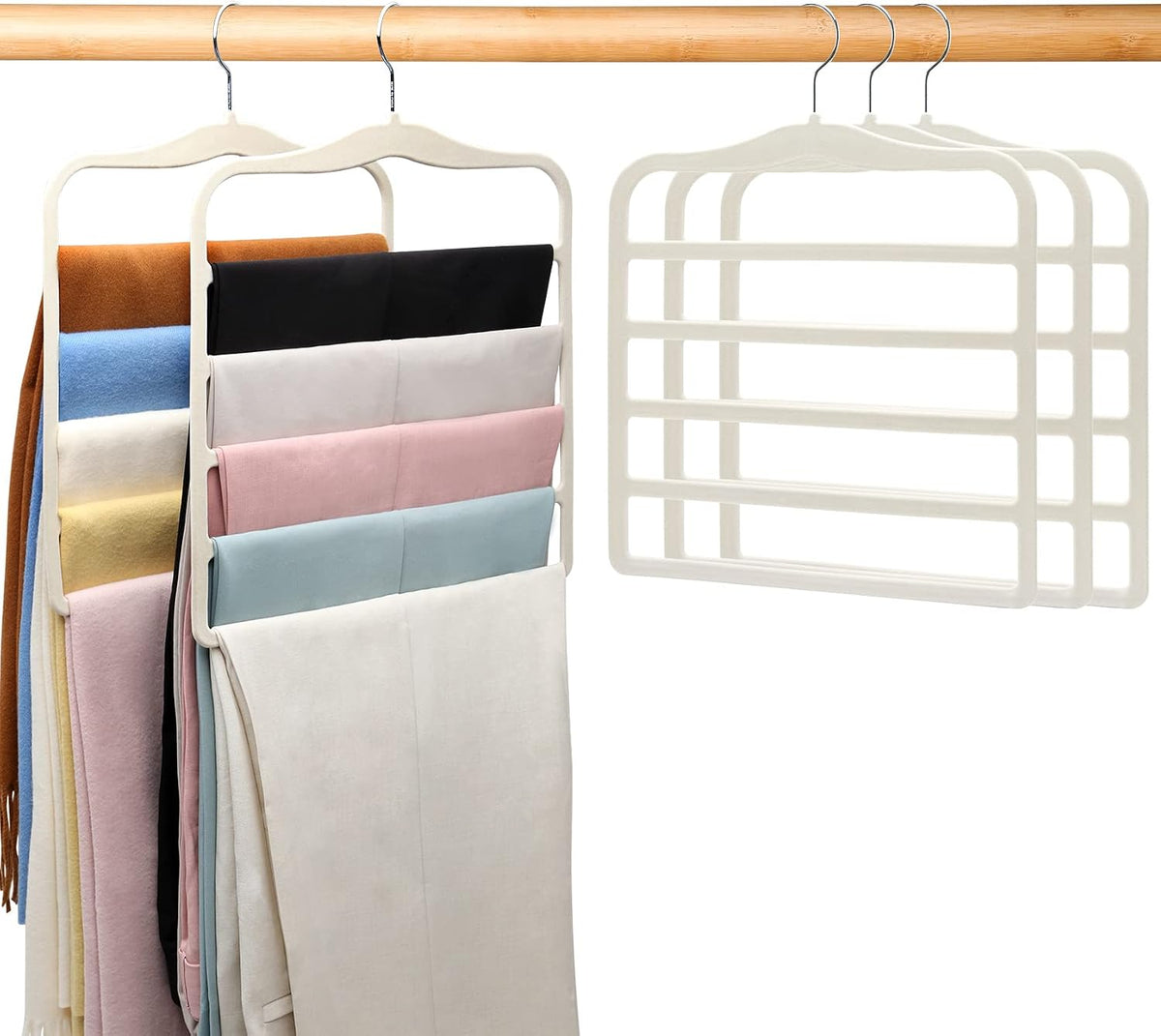 Magic Pants Velvet Hangers for Organization and Storage - Space Saving, 5 Pack Dorm Room Essentials for College Students Girls