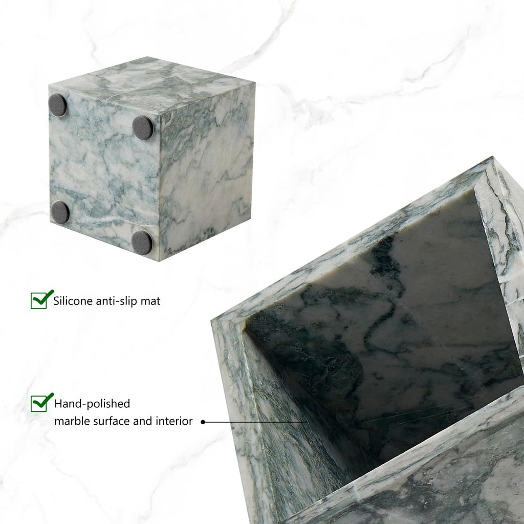 Real Luxurious Natural Marble Toothbrush Holder & Makeup Brush Organizer