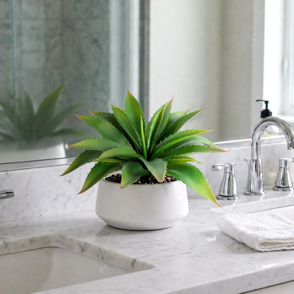 Faux Agave Plant Outdoor Artificial Succulents UV Resistant Green
