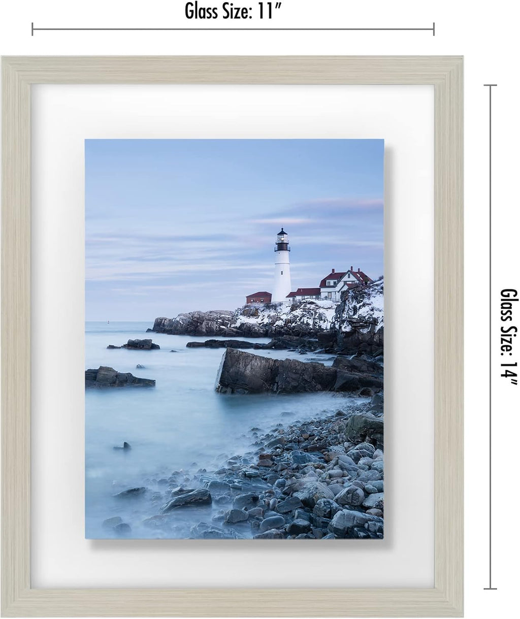 Americanflat 11x14 Floating Picture Frame - Engineered Wood - Light Wood