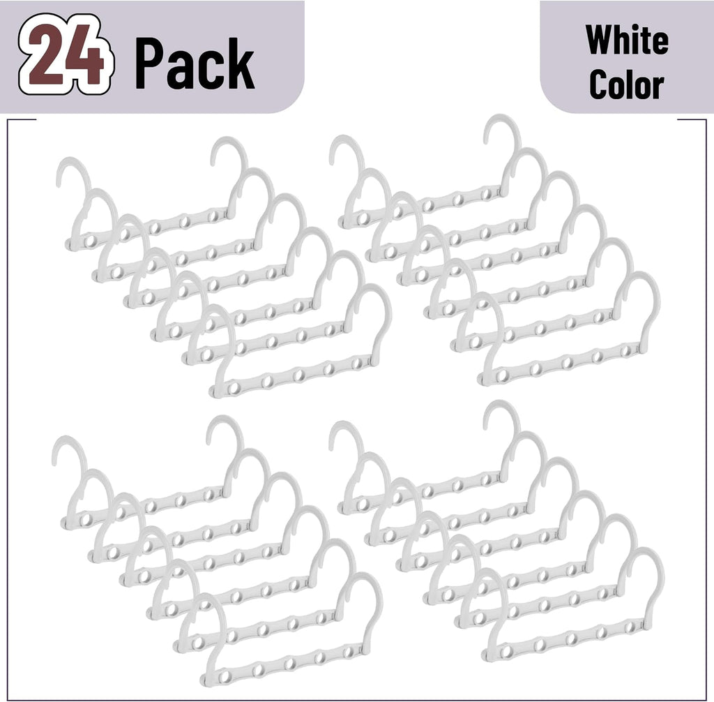 Mr. Pen- Bulk Space Saving Hangers for Clothes, 24 pcs, 5 Slots, Plastic
