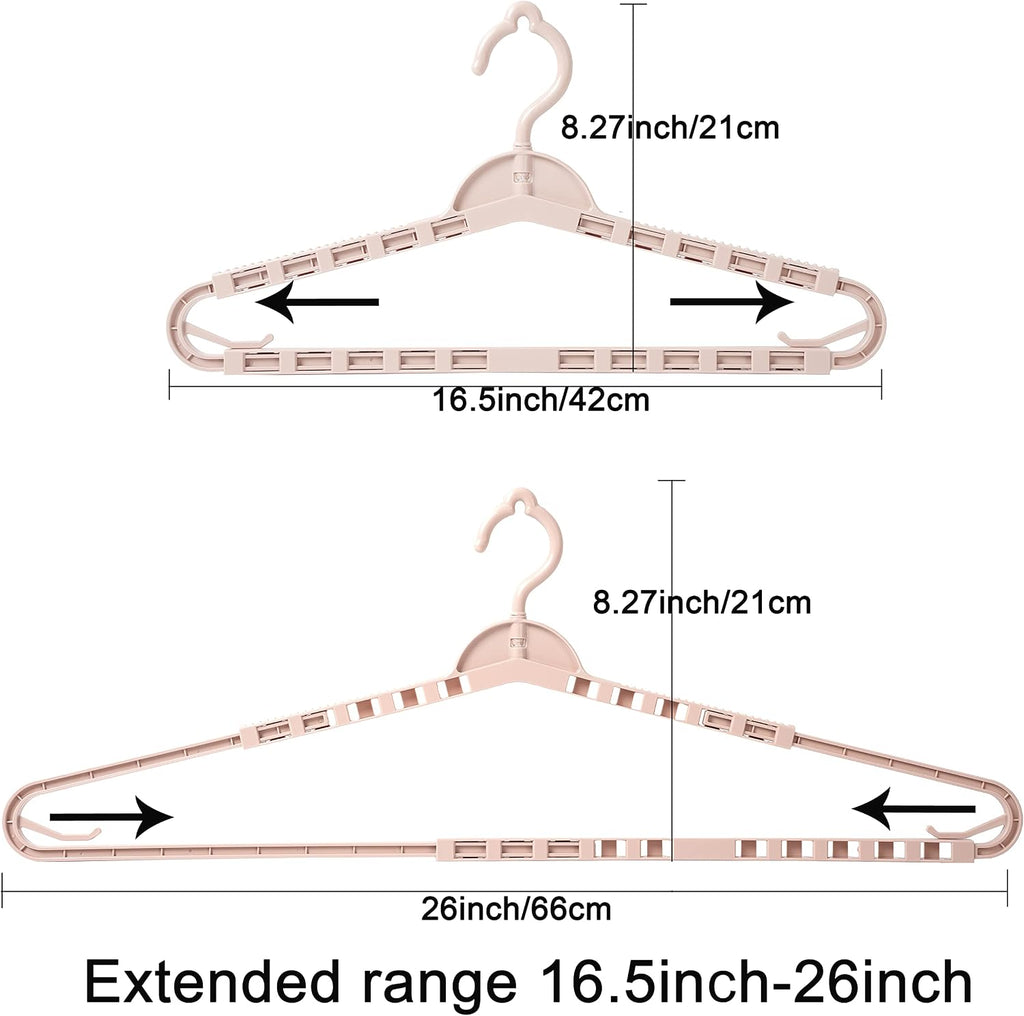 Foshine 4 Pack Extra Large Hangers Enlarge Adjustable Shoulder 16.5"-26"