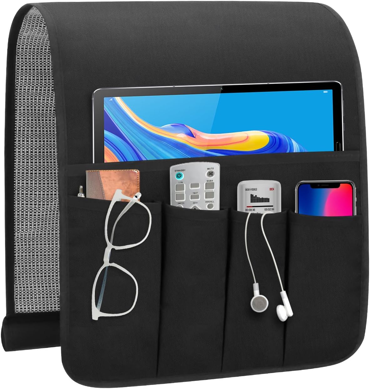 Remote Control Holder for Armchair Caddy，TV Remote Holder Over Chair Arm