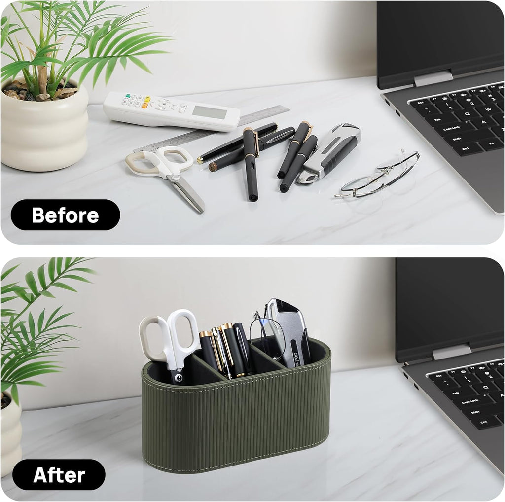Remote Control Holder Pen Pencil Holder Desk Organizer Caddy(Green)
