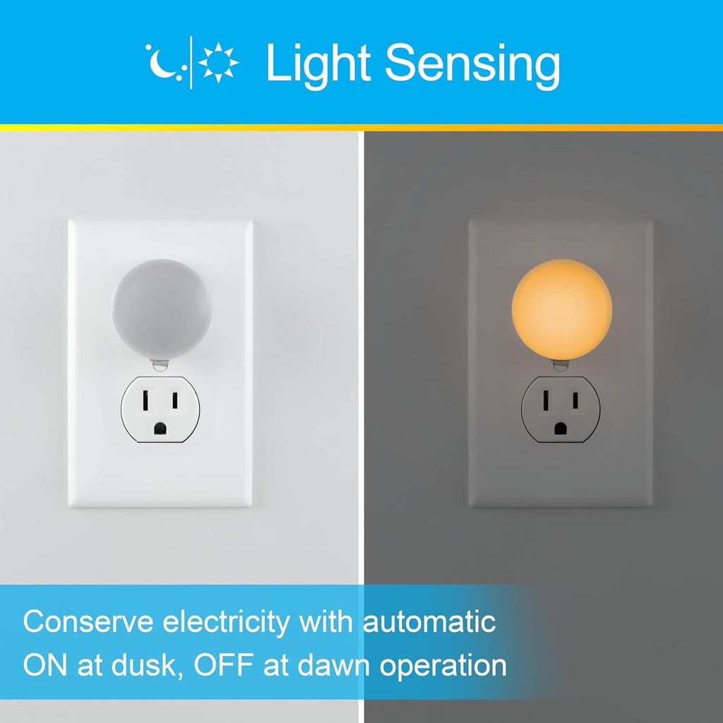GE SleepLite Night Lights Plug into Wall, 2-Pack
