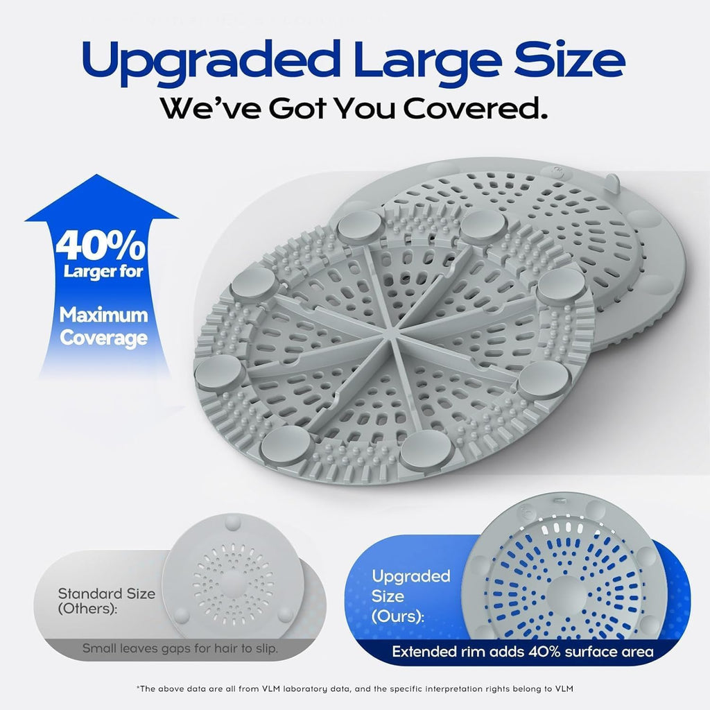 VLM 2 Pack Silicone Shower Drain Hair Catcher,Drain Strainer