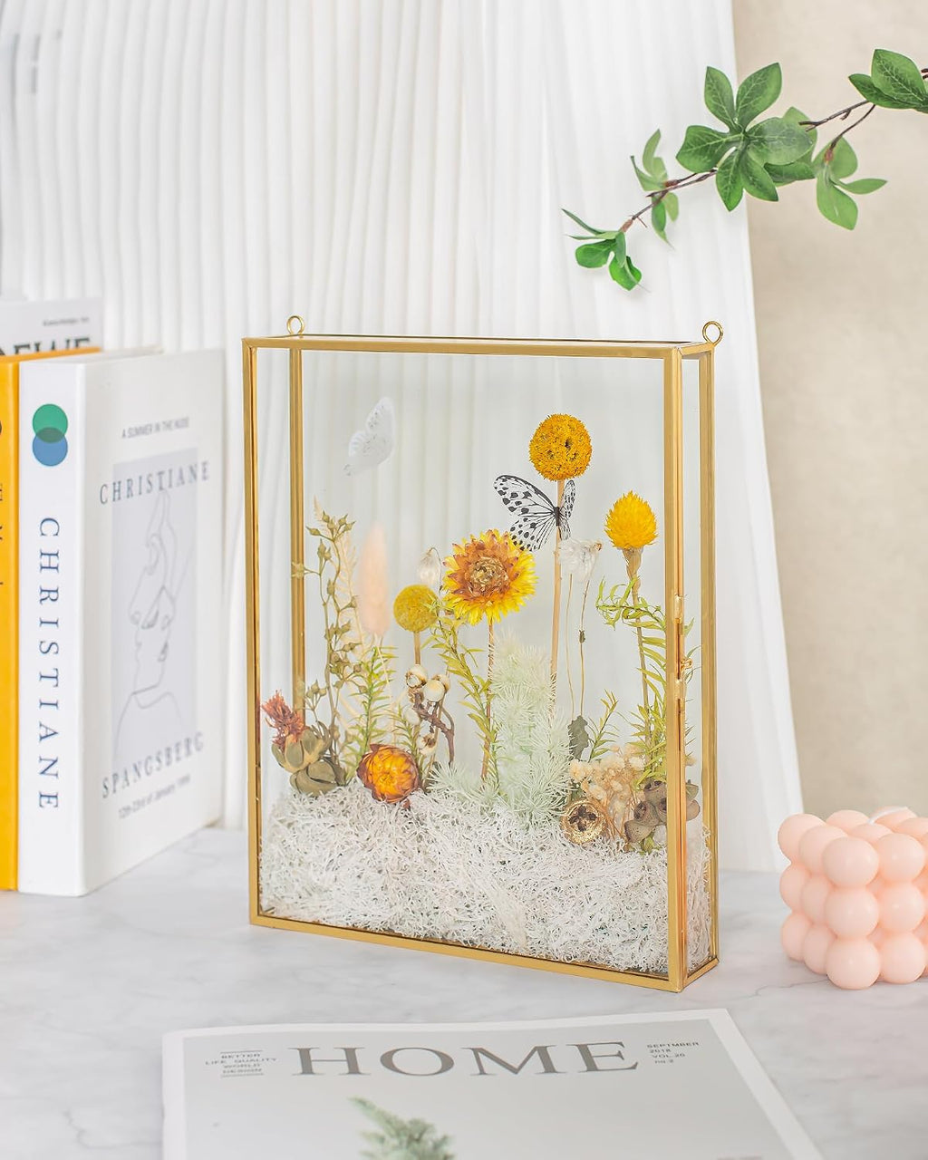 Shadow Box Frame 8x10, Deep Glass Shadow Box Display Case, 3D Shadow Boxes Picture Frame for DIY Wedding Dried Flowers, Memories, Tickets and Photos