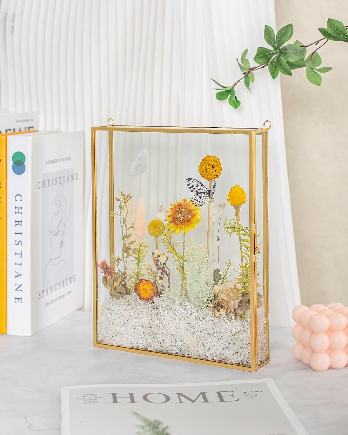 Shadow Box Frame 8x10, Deep Glass Shadow Box Display Case, 3D Shadow Boxes Picture Frame for DIY Wedding Dried Flowers, Memories, Tickets and Photos