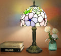 Small Tiffany Style Stained Glass Table Lamp, 8 Inch, Pansy Flower Pattern