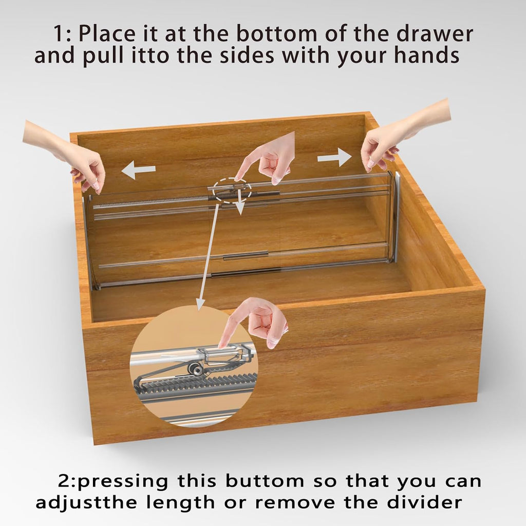5 Pack 6" High Clear Adjustable Drawer Dividers Clothes,Expandable 12-20"