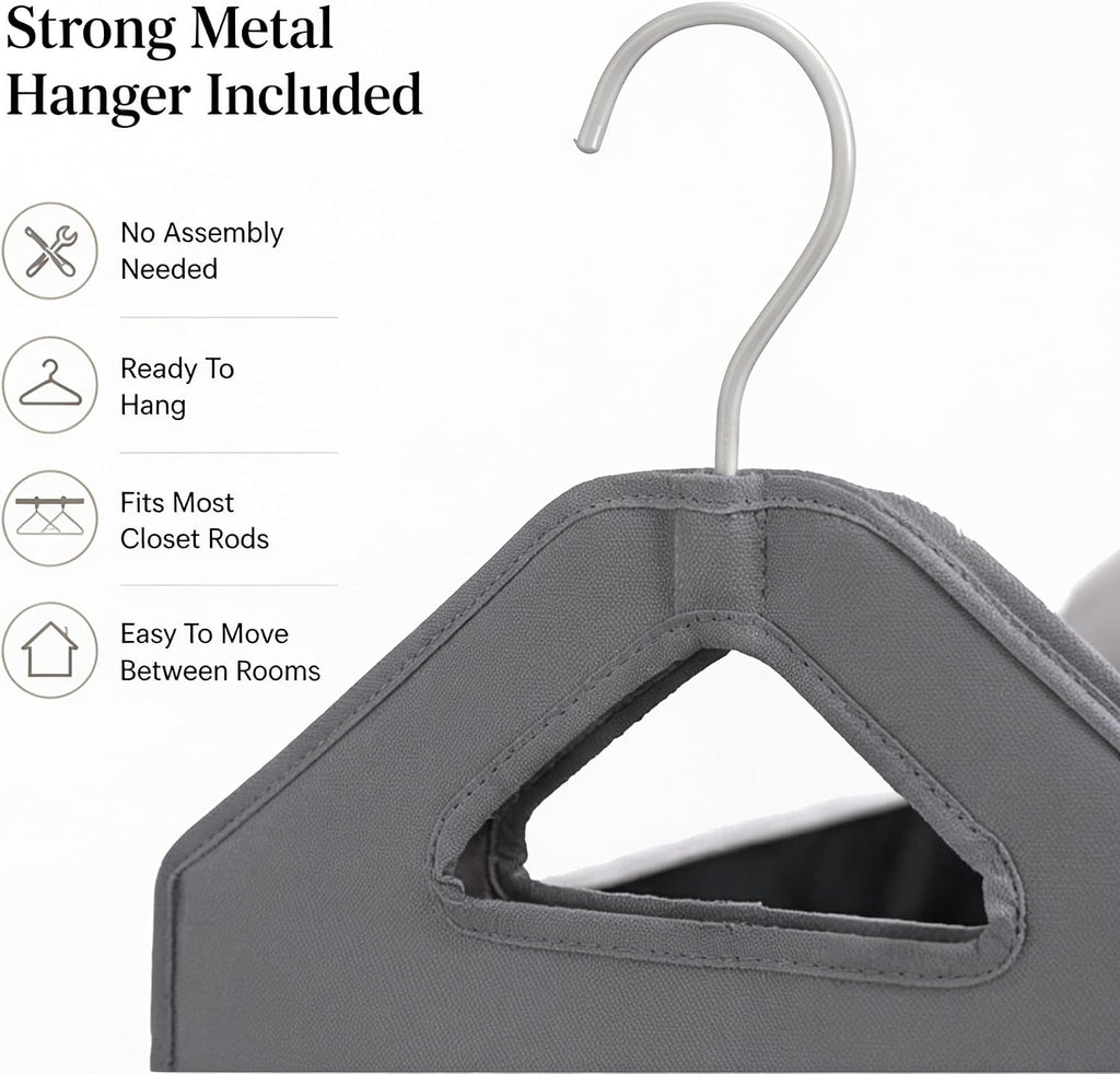 TFLC Hanging Laundry Hamper bag, Portable Clothes Hampers for Laundry, Gray