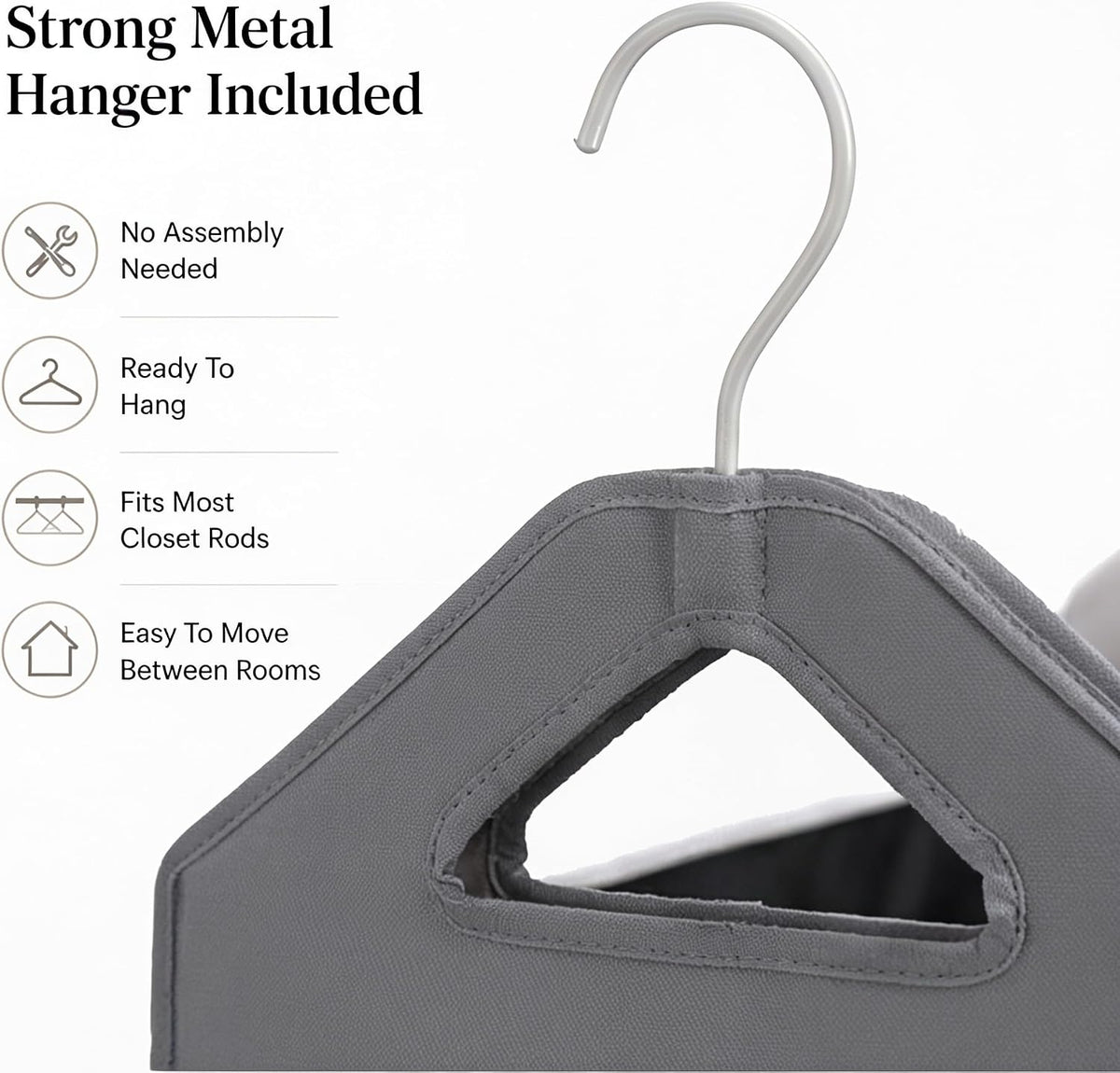 TFLC Hanging Laundry Hamper bag, Portable Clothes Hampers for Laundry, Gray