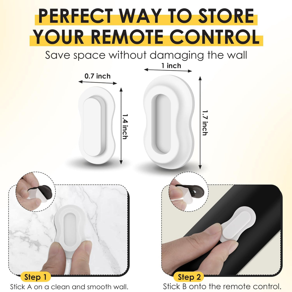 HOTEC 6 Pack Magnetic Remote Control Holder Wall Mount, Upgraded No Drill Self-Adhesive TV Remote Organizer, Universal Storage for TV, Fan, AC, Media & RV Accessories, White