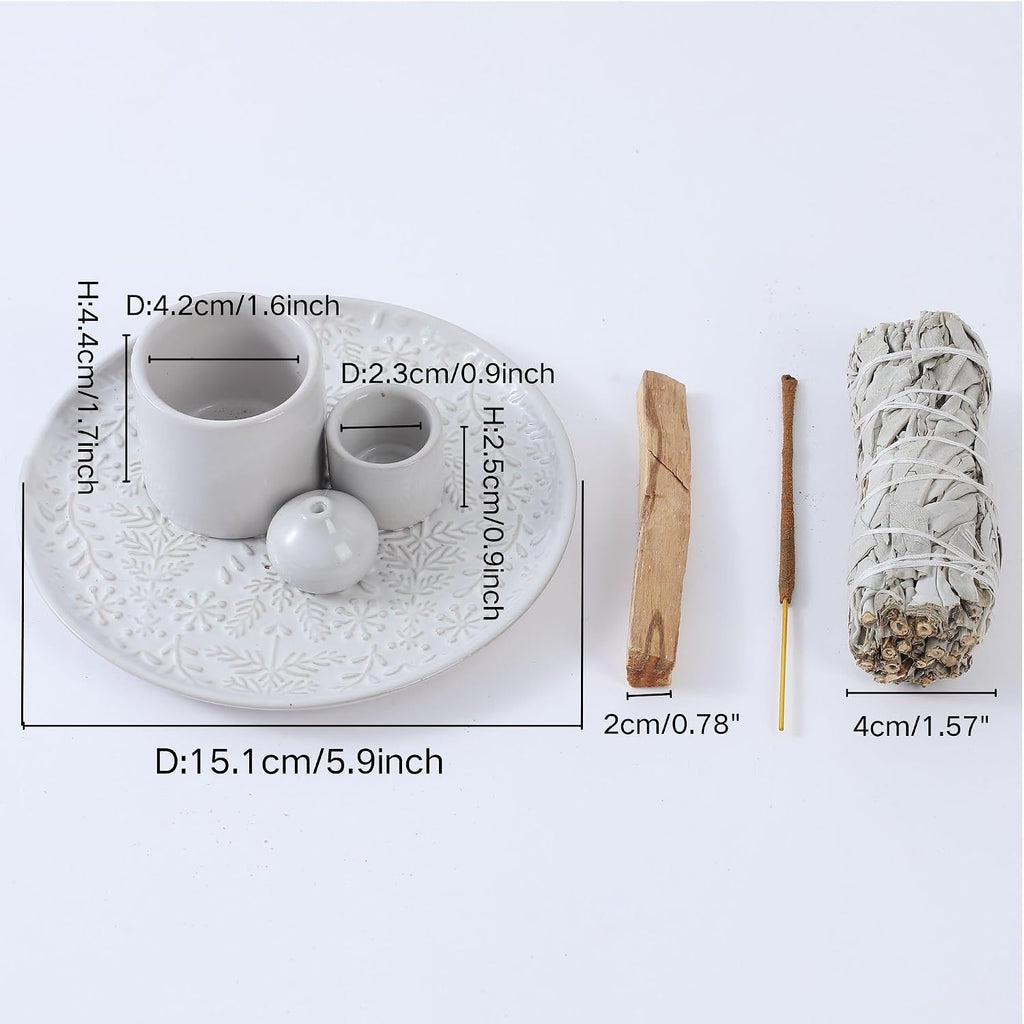 5 in 1 Incense Holder Burner for Sticks Palo Santo Sage Candle