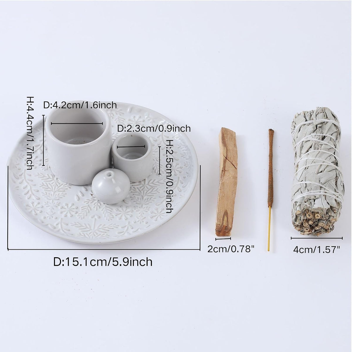5 in 1 Incense Holder Burner for Sticks Palo Santo Sage Candle