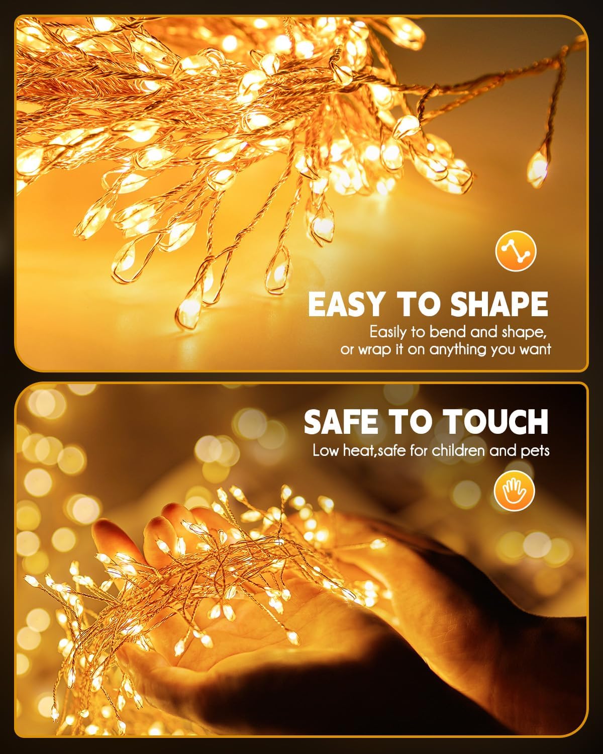 240 LED Solar Fairy Lights Outdoor Waterproof IP65, 20FT 8 Lighting Modes