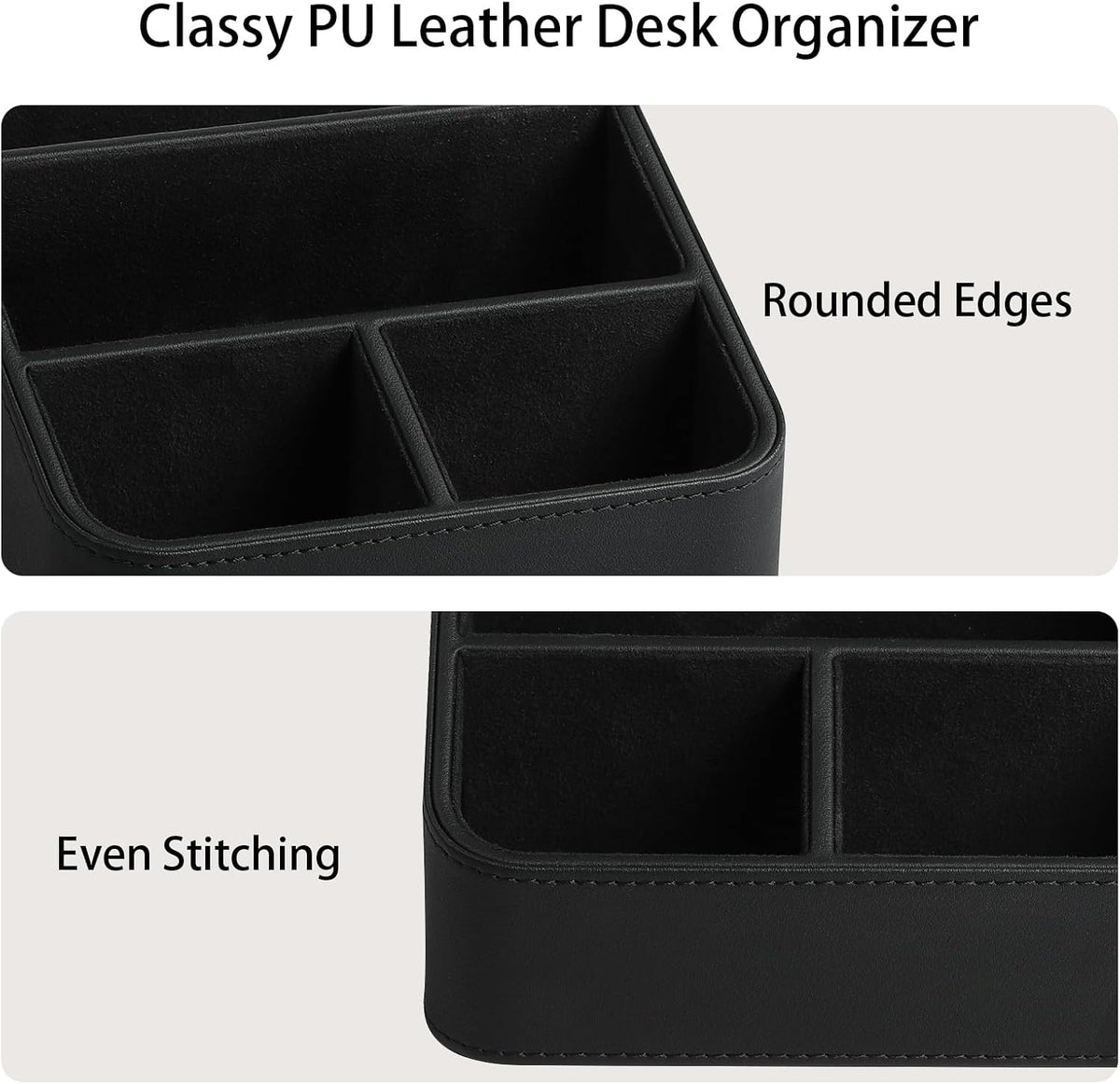 Remote Control Holder, Nightstand Organizer, Desk Caddy (Black)