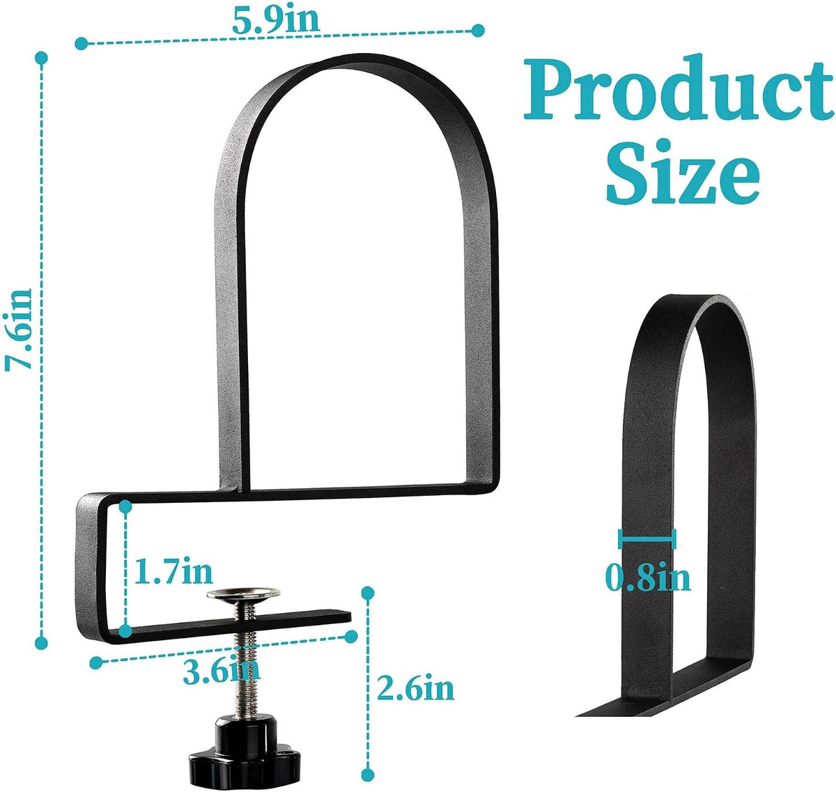 AJART Adjustable Book Ends for Shelves: Heavy Duty Clamp On Metal Bookends