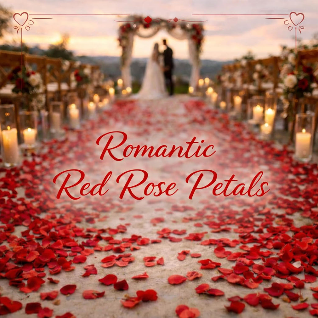 3000 Pcs Rose Petals Artificial Flowers Silk Petals Table Scatters for Romantic Special Night Decorations, Weddings, Valentine's Day, Proposals, Anniversaries, Bridal Showers Party Decor (Red)
